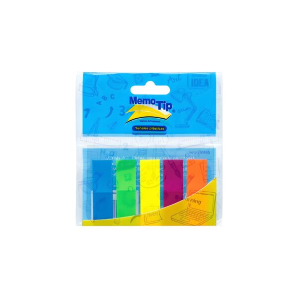 BANDERITAS JANEL MEMO TIP COLORES SURTIDOS NEON 5 X 1.69 PULGADAS CARTERA CON 25 HOJAS