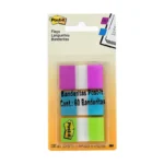 BANDERITAS POST-IT 680-PBG 2.54 x 3.81 CM 3 BLOCK MORADO AZUL Y VERDE CON 20 HJ