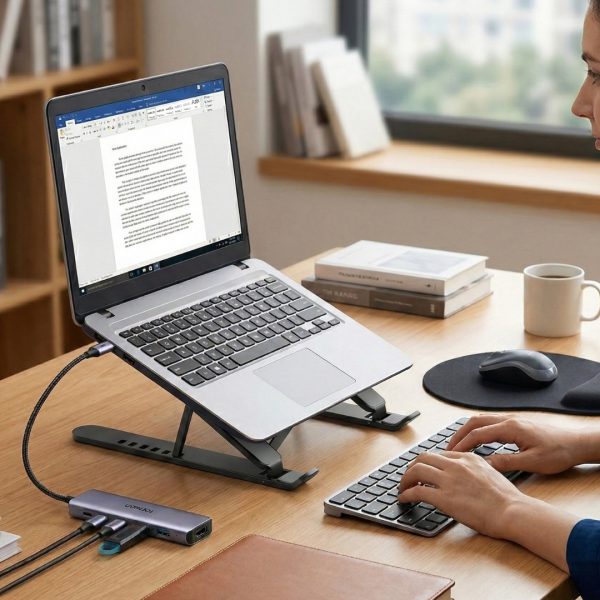 BASE PORTÁTIL PERFECT CHOICE PARA LAPTOP Y TABLET COLOR NEGRO
