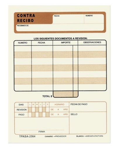 BLOCK-CONTRA-RECIBO-2064-CON-50-HOJAS_B075-099-1 BLOCK CONTRA RECIBO 2064 PAQUETE CON 3 PIEZAS CON 50 HOJAS CADA UNO