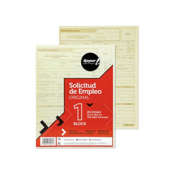 BLOCK-SOLICITUD-DE-EMPLEO-RAY-POL-08SOEM-CON-25-HOJAS_B075-011_2 BLOCK SOLICITUD DE EMPLEO RAY-POL-08SOEM CON 25 HOJAS