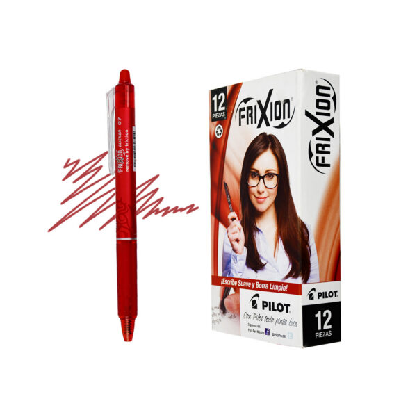 BOLIGRAFO BORRABLE PILOT FRIXION ROJO 0.7 MM 31452 CON 12 PZS