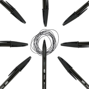 BOLIGRAFO CRISTAL NEGRO PUNTO ULTRAFINO CON 3 PZS