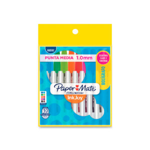 BOLIGRAFO PAPERMATE KILOMETRICO 100 PUNTO MEDIANO SURTIDO 10 PIEZAS
