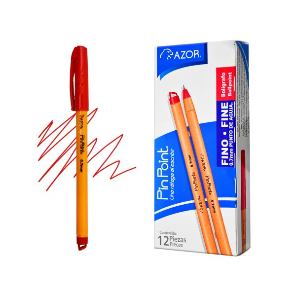 BOLIGRAFO PIN POINT FINO ROJO 6820RO CON 12 PIEZAS