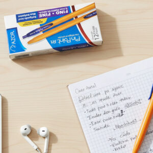 BOLIGRAFO PIN POINT RETRACTIL FINO 0.7MM AZUL 6120AZ CON 12 PIEZAS