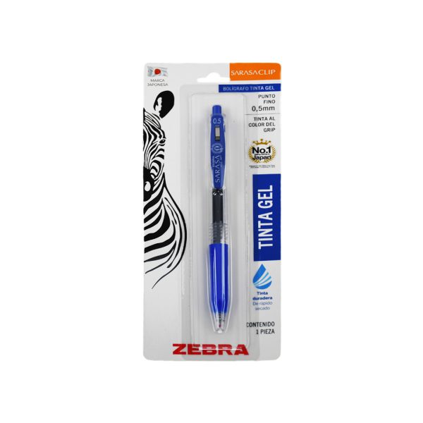 BOLIGRAFO ZEBRA SARASA CLIP PUNTO FINO 0.5 MM BLISTER CON 1 PIEZA