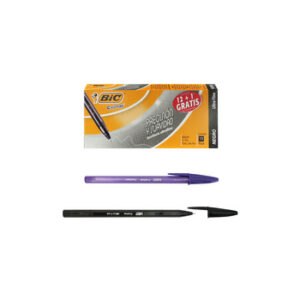 BOLIGRAFO ULTRA FINE CRISTAL NEGRO CAJA CON 12 PZS