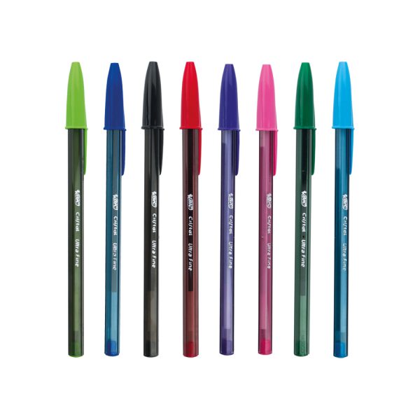 BOLÍGRAFOS BIC CRISTAL FASHION PUNTA ULTRA FINA 0.7 MM CON 10 PZS