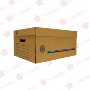 CAJA DE ARCHIVO MUERTO ARMABLE OFICIO 100%  RECICLADA 50X35X25 CM CON 5 PZS