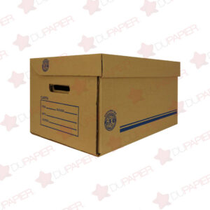 CAJA DE ARCHIVO MUERTO ARMABLE TAMAÑO CARTA 100% RECICLADA 50X31X25 CM CON 5 PZS