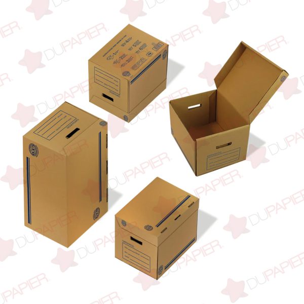 CAJA DE ARCHIVO MUERTO ARMABLE TAMAÑO CARTA 100% RECICLADA 50X31X25 CM CON 5 PZS