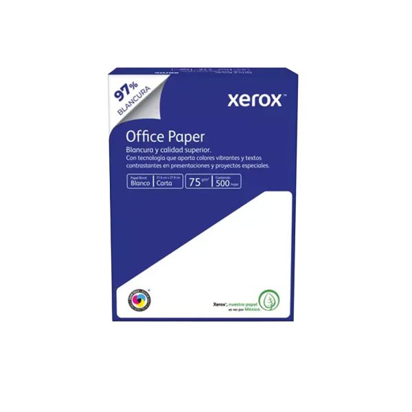 CAJA DE PAPEL XEROX AZUL OFICIO 97% BLANCURA 10 PAQUETES C/500 HOJAS 75 GR