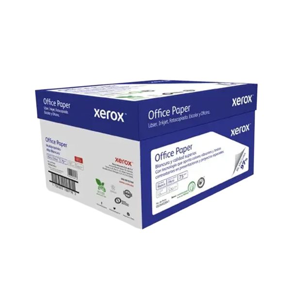CAJA DE PAPEL XEROX AZUL OFICIO 97% BLANCURA 10 PAQUETES C/500 HOJAS 75 GR