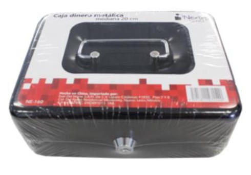 CAJA PARA DINERO METALICA NEGRA MEDIANA NEXTEP