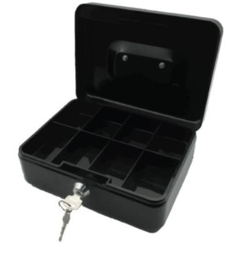 CAJA PARA DINERO METALICA NEGRA MEDIANA NEXTEP