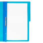 CARPETA PRESSBOARD BROCHE CON PERCALINA OFICIO AZUL CLARO P1195 CON 10 PZS