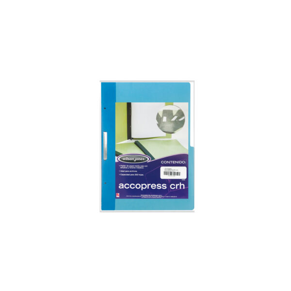 CARPETA PRESSBOARD BROCHE CON PERCALINA OFICIO AZUL CLARO P1195 CON 10 PZS