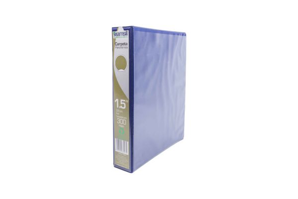 CARPETA VINIL AZUL MARINO ARILLO EN O 1 1/2 PULGADAS CARTA PARA 300 HOJAS
