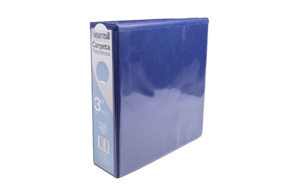 CARPETA VINIL AZUL MARINO ARILLO EN O 1 1/2 PULGADAS CARTA PARA 300 HOJAS