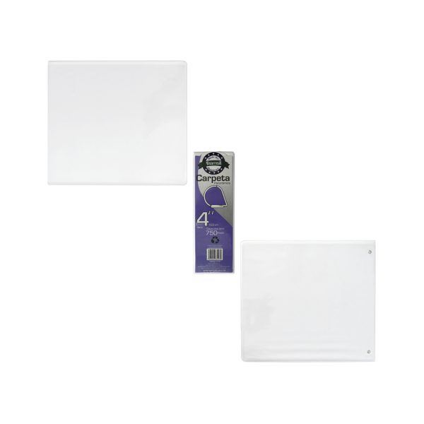 CARPETA VINIL BLANCA ARILLO EN D 4 PULGADAS CARTA 6797 PARA 750 HOJAS