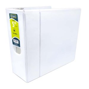 CARPETA VINIL BLANCA ARILLO EN D 5 PULGADAS CARTA 9400BL PARA 900 HOJAS