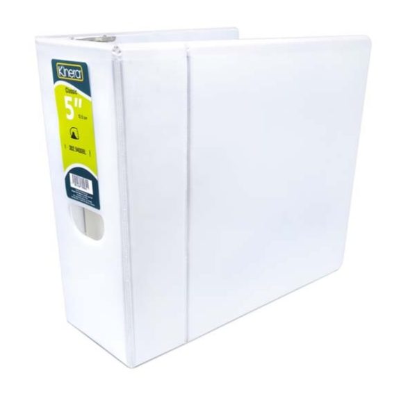 CARPETA VINIL BLANCA ARILLO EN D 5 PULGADAS CARTA 9400BL PARA 900 HOJAS