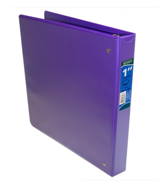 CARPETA VINIL MORADA ARILLO EN O 1 PULGADA CARTA PARA 200 HOJAS