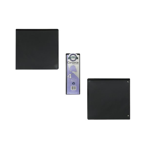 CARPETA VINIL NEGRA ARILLO EN D 4 PULGADAS CARTA 6790 PARA 750 HOJAS