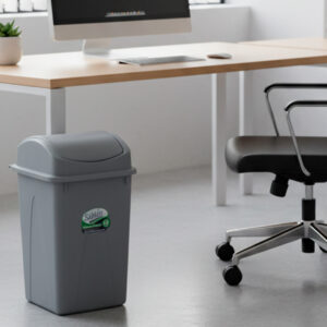 CESTO DE BASURA 65 LITROS TAPA DE BALANCIN LATERAL GRIS 8104GR