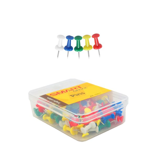 CHINCHES PUSH PINS COLORES CON 100 PZS