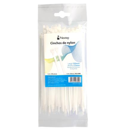 CINCHO-SUJETA-CABLE-NEXTEP-2-5-X-150-MM-COLOR-BLANCO-CON-100-PIEZAS_S136-012_1-1 CINCHO SUJETA CABLE NEXTEP 2.5 X 150 MM COLOR BLANCO CON 100 PIEZAS