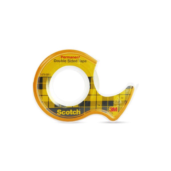 CINTA ADHESIVA TRANSPARENTE DOBLE CARA CON DESPACHADOR DE 12.7 MM X 6 M