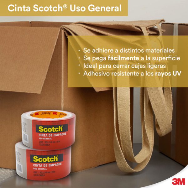 CINTA DE EMPAQUE CANELA DE 48 MM X 50 M
