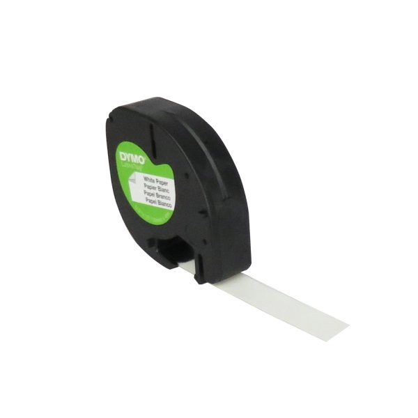 CINTA PAPEL LETRATAG NEGRO SOBRE BLANCO 10697 12 MM CON 2 PZS