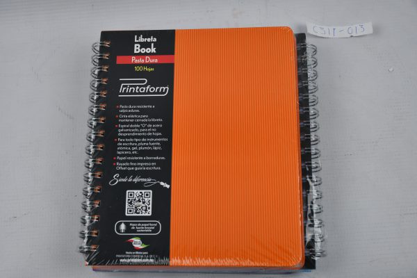 CUADERNO ESPIRAL FORMA FRANCESA BOOK CUADRO GRANDE 100 HOJAS PASTA DURA