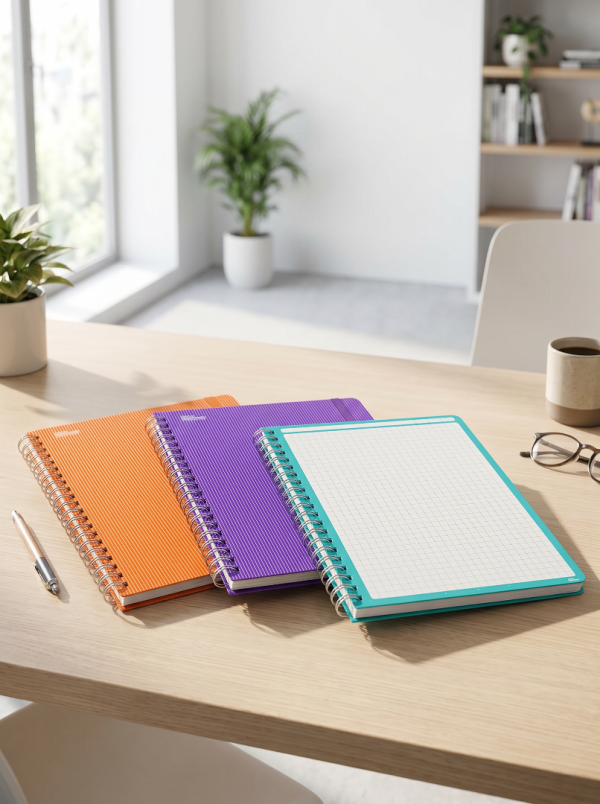 CUADERNO ESPIRAL FORMA FRANCESA BOOK CUADRO GRANDE 100 HOJAS PASTA DURA