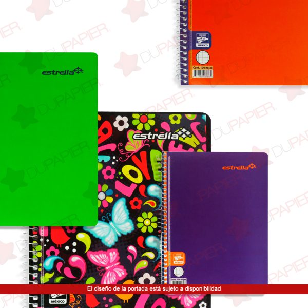 CUADERNO ESPIRAL FORMA FRANCESA CUADRO CHICO 0186 CON 100 HOJAS