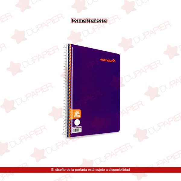 CUADERNO ESPIRAL FORMA FRANCESA CUADRO GRANDE 0184 CON 100 HOJAS