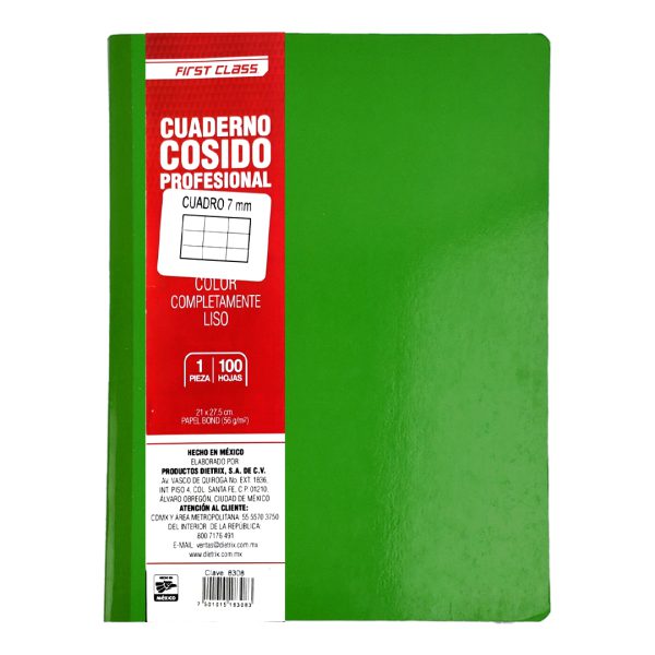 CUADERNO-PROFESIONAL-COSIDO-FIRST-CLASS-CUADRO-GRANDE-8505-VERDE-OSCURO-100-HJS_C308-034_13 CUADERNO PROFESIONAL COSIDO FIRST CLASS CUADRO GRANDE 8505 VERDE OSCURO 100 HJS