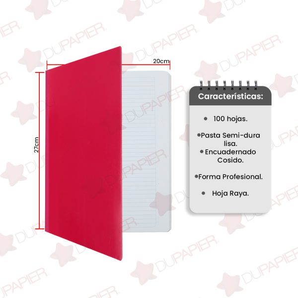 CUADERNO PROFESIONAL COSIDO FIRST CLASS RAYA 3115 ROSA MEXICANO CON 100 HOJAS