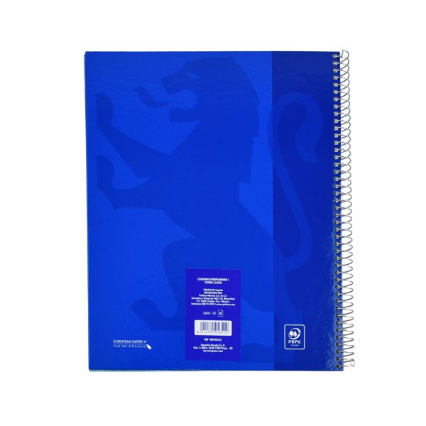 CUADERNO PROFESIONAL EUROPEAN PASTA DURA CUADRO GRANDE CON ESPIRAL 80 HOJAS AZM