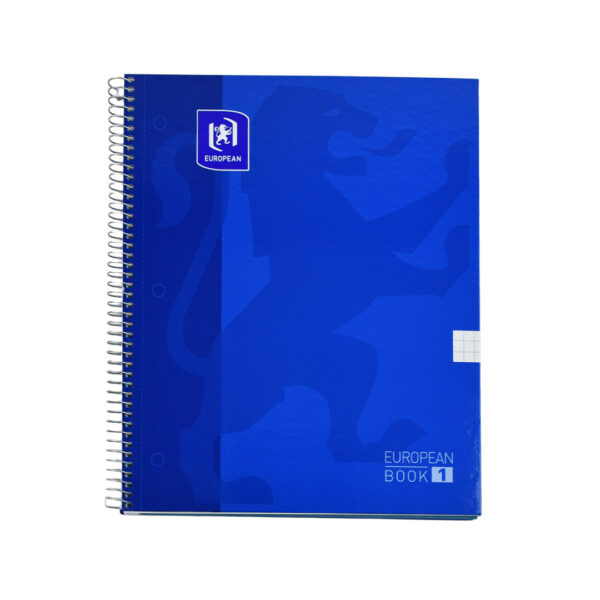CUADERNO PROFESIONAL EUROPEAN PASTA DURA CUADRO GRANDE CON ESPIRAL 80 HOJAS AZM