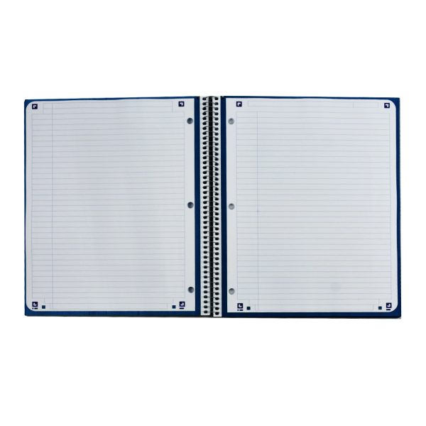 CUADERNO PROFESIONAL EUROPEAN PASTA DURA RAYA CON ESPIRAL 80 HOJAS AZUL MARINO