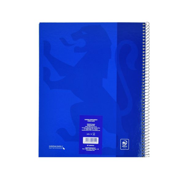 CUADERNO PROFESIONAL EUROPEAN PASTA DURA RAYA CON ESPIRAL 80 HOJAS AZUL MARINO