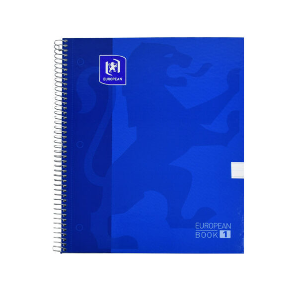 CUADERNO PROFESIONAL EUROPEAN PASTA DURA RAYA CON ESPIRAL 80 HOJAS AZUL MARINO