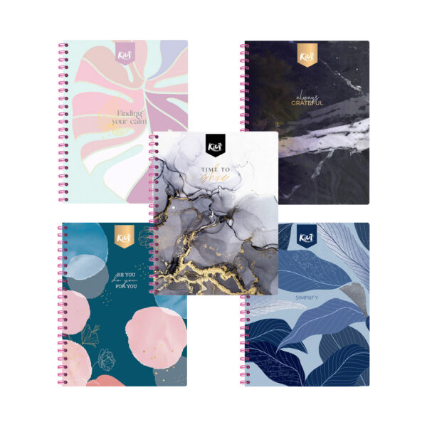 CUADERNO PROFESIONAL KIUT PASTA DURA RAYA CON ESPIRAL 100 HOJAS