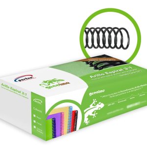 ESPIRAL PLASTICO NEGRO DE 12 MM. 3:1 PARA 100 HOJAS CON 98 PZS