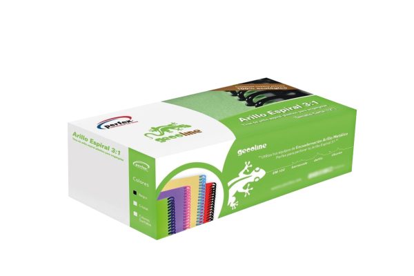 ESPIRAL PLASTICO NEGRO DE 14 MM. 3:1 PARA 120 HOJAS CON 72 PZS