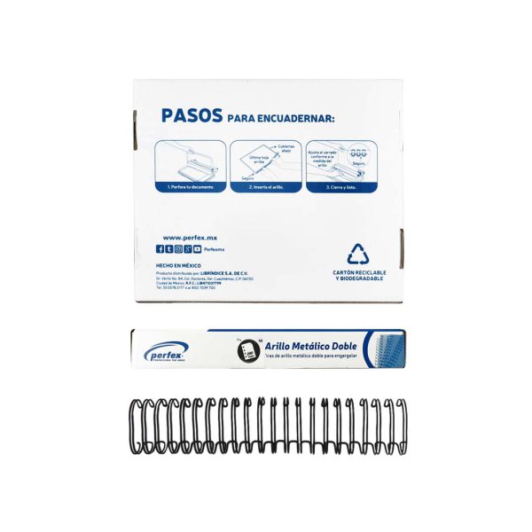 ESPIRAL WIRE-O METALICO NEGRO 1 1/4 PULGADAS PASO 2:1 CON 20 PZS